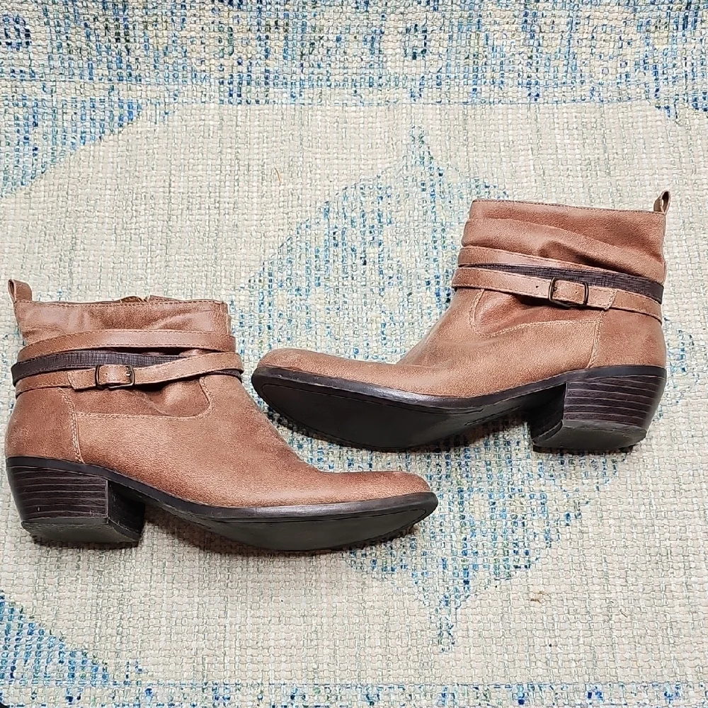Kim Rogers Tan Ankle Booties with Strap Detail - Picture 12 of 12